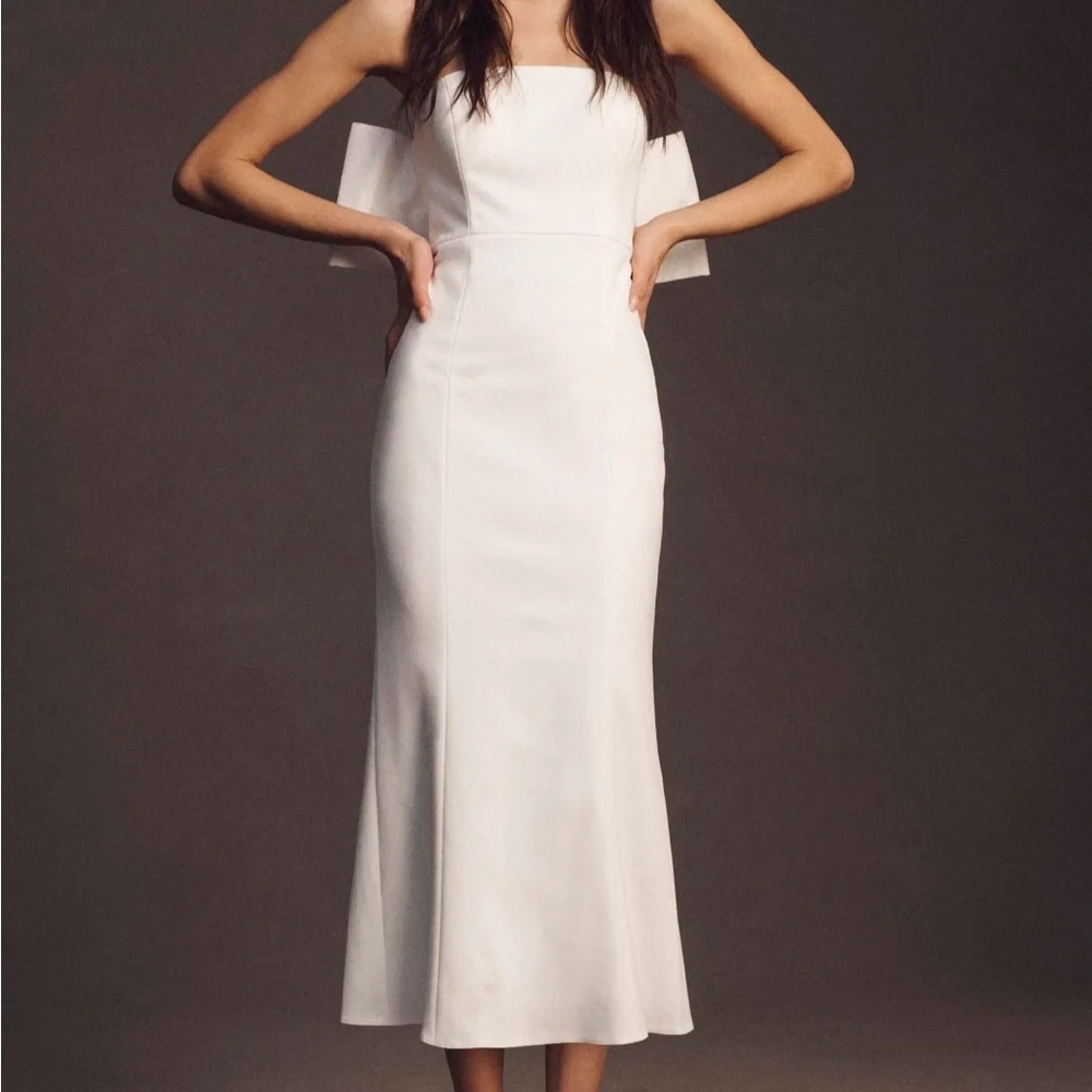 BHLDN stretch crepe midi with bow! - Picture 2 of 4